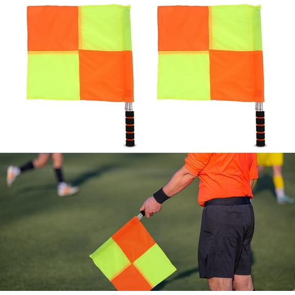 2PCS Soccer Ar Flag, Soccer Football Flags for Referees, Referee Linesman Flags with Storage Bag for Sports Match, Soccer, Football, Hockey Training, Soccer Accessories Linesman Flags