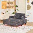 thumbnail image 3 of Homefun Corduroy Oversized Recliner Sofa Bed with Deep Seat 3 Pillows,USB,RGB LED Light Strip,Cup Holder, Side Pocket, 3 of 9
