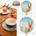 thumbnail image 3 of SKYSONIC 2Pcs Easter Grass Lawn Eggs Pot Holders Trivets, Bunny Ear Cotton Thread Weave Trivet Heat Resistant Mats Pot Teapot Protection Table Decorative, 3 of 7