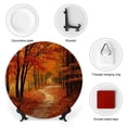 thumbnail image 2 of Wuche Fall Leaves Bone China Decorative Plate Ceramic Home Office Wall Decor 10x10inch, 2 of 7