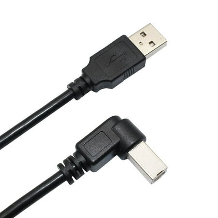 6ft Angle HP PSC All-in-One Printer USB 2.0 Cable Cord A-B, Black