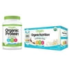Orgain - Organic Vegan, Non-GMO Plant Based Protein Powder - Sweet Vanilla Bean (2.03 LB) + Nutrition Shake - Sweet Vanilla Bean (11oz, 12 Pack)