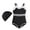 Black, variant on TOWED22 Girls Bathing Suits Colorful Swimsuits Sleeveless Toddler Kids One Piece Swimwear(Black,4-5 Years)