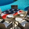 thumbnail image 6 of American Flag Golf Round Tablecloth, Fitted Table Cover with Elastic for 36"-44" Round Tables, 4th of July Farmhouse Vintage Wood Grain Table Cloth Outdoor Indoor Dinning Party Waterproof Tablecloths, 6 of 7