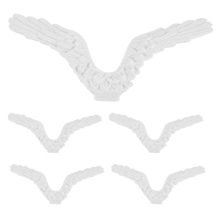 36Pieces Plastic Angel Wings for Crafts Mini 3D White Angel Wing