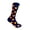 Navy with Orange, variant on Men's Mid-calf Polka Dots Dress Casual Socks in Navy with Orange Color