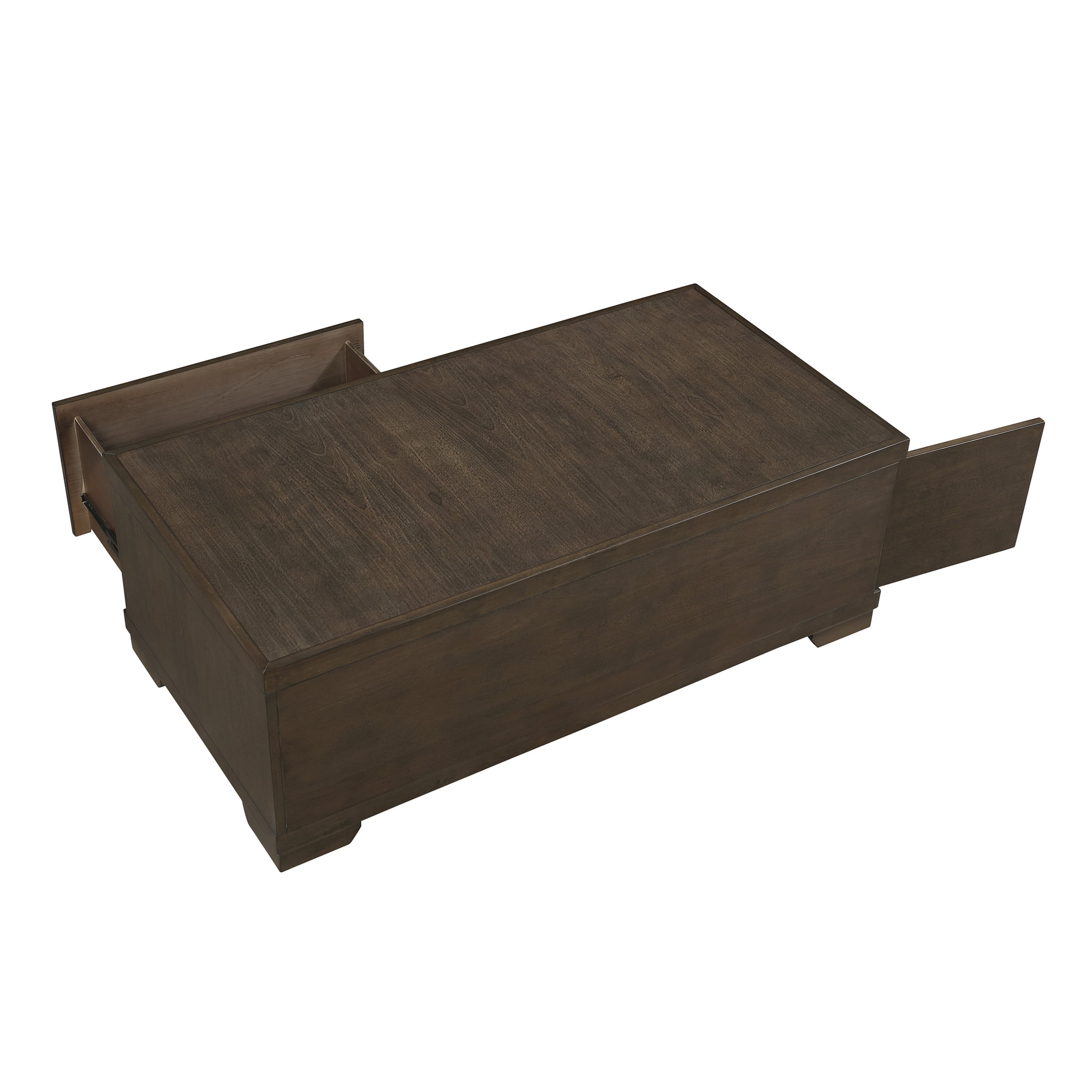 OakvillePark Alton Wood Cocktail Table, 1 Drawer, Hidden Storage with Doors, Casters, Espresso