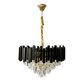 thumbnail image 1 of Candelabro De Techo Cristal Negro Dorado Cityluz 6 Luces E14, 1 of 7