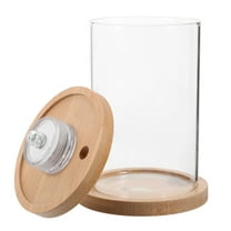 KALLORY Fish Tank with Lid for Relaxing Desktop Experience Transparent Glass 1Pcs