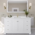 thumbnail image 2 of Wyndham Collection 60" Wood Single Bathroom Vanity in White/Brushed Gold, 2 of 6