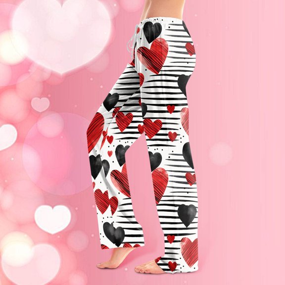 Ladies' Valentine's Day Fashion Casual Printed Casual Pants