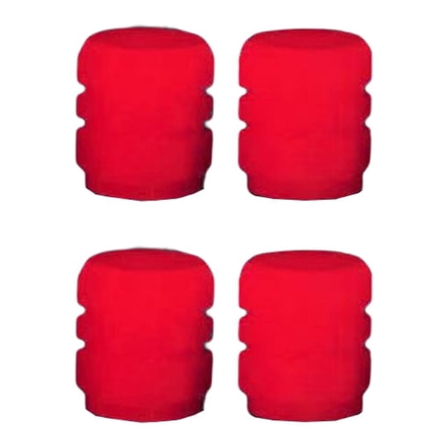 Transemion 4Pcs Car Tire Valves Caps Mini Luminous Plastic Decorative Cover Glowing Wheel Hub Styling Protector Auto Accessories Red 1Set