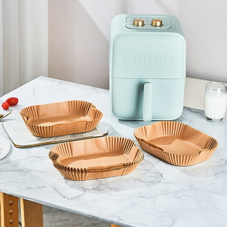 

Air frying pan disposable paper tray baking tray paper square 22 * 14cm natural color 100pcs