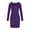 Purple, variant on Aofany Fashionable Women's Long Sleeved Low Square Neck Slim Elastic A-line Knit Dress