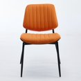 thumbnail image 6 of Tcbosik Upholstered Dining Chairs Set of 2, Modern Faux Leather Armless Kitchen Chair, Mid Century Leisure Accent Chair with Metal Legs for Living Room, Bedroom, Orange, 6 of 10