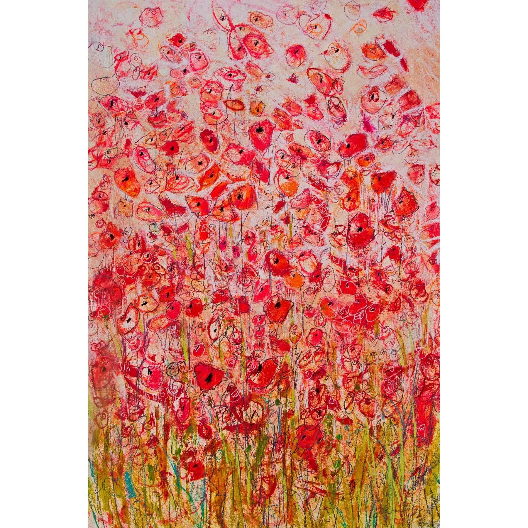 "Sea of Flowers" Painting Print on Wrapped Canvas