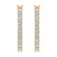 thumbnail image 2 of 3/4 Carat Round White Diamond Ladies Huggies Hoop Earrings in 10K Yellow Gold, 2 of 4