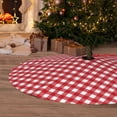 thumbnail image 6 of Rateoe Red Checkboard Print Christmas Tree Skirt 48" for Xmas Holiday New Year Party Circle Tree Mat Ornaments Decoration, 6 of 7