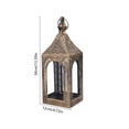 thumbnail image 4 of Steadline Hollow Cutout Metal Candle Lantern,Vintage Moroccan Style Wind Light With Hanging Loop,Pattern Casting Decor For Patio Wedding Boho Living Space Mantel And Ambient Scene Arrangement, 4 of 7