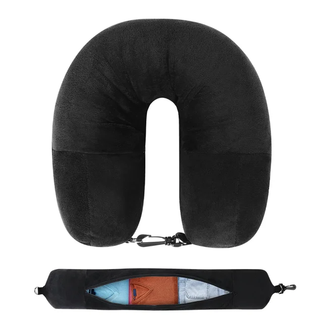 Typpkmm Almohada De Viaje En Forma De U Con Relleno De Ropa