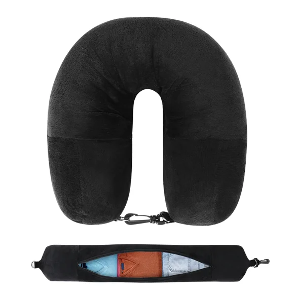 Typpkmm Almohada De Viaje En Forma De U Con Relleno De Ropa