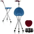 thumbnail image 2 of Spaco Lightweight Adjustable Folding Cane Seat with Light-Blue, Walkers for Seniors with Seat, 2 of 9
