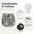 thumbnail image 4 of Daiia Retro Bunny Floral Pattern Women's 2 in 1 Running Shorts - Lightweight Athletic Workout Gym Yoga Shorts Liner with Phone Pockets-Medium, 4 of 7