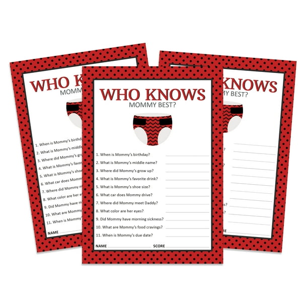 petroleum Memo Venlighed Inkdotpot Who Knows Mommy Best Baby Shower Game - Fun Baby Shower Party  Games, Activities, Decorations, Ladybug Theme Party Collection - Pack Of 50  - Walmart.com