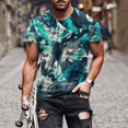 thumbnail image 2 of European And American Round Neck Casual Ethnic Style Retro Printed Short Sleeve T-shirt Top 3XL, 2 of 5