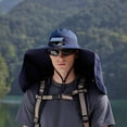 thumbnail image 2 of Ticikt Solar Fan Hat,Wide Brim Solar Fan Outdoor Fishing Hat,Men Sun Hat with 1 Solar Fans Fishing Hats, Adjustable Fans Hats,Color:Navy, 2 of 6
