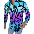 thumbnail image 1 of CVLIFE Chemise de Mode pour Hommes Col à Revers Boutons Hauts Violet Bleu m, 1 of 2
