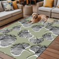 thumbnail image 2 of Fsddascl Grey Leaves Outdoor Rug for Patio/Deck/Porch, Non-Slip Large Area Rug 4 x 6 Ft, Vintage Abstract Art Botanical Sage Green Indoor Outdoor Rugs Washable Area Rugs, Camping Rug Carpet, 2 of 5