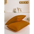 thumbnail image 2 of Move Over Burnt Orange Pillowcases Queen, Soft Washed Microfiber Rust Pillow Cover Set of 2, Solid Pattern, 2 Pack, 2 of 7