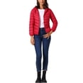 thumbnail image 2 of CHAQUETA DE MUJER INSPIRE CHIC CORTA DE PLUMAS CON CAPUCHA, PACKABLE, ULTRA LIGERA, ROJA, ROPA DE INVIERNO, 2 of 5