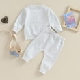 thumbnail image 3 of Big Lil Bro Toddler Baby Boys Letter Embroidery Long Sleeve Sweatshirts Tops and Pants Set 2Pcs Brothers Matching Outfit, 3 of 7