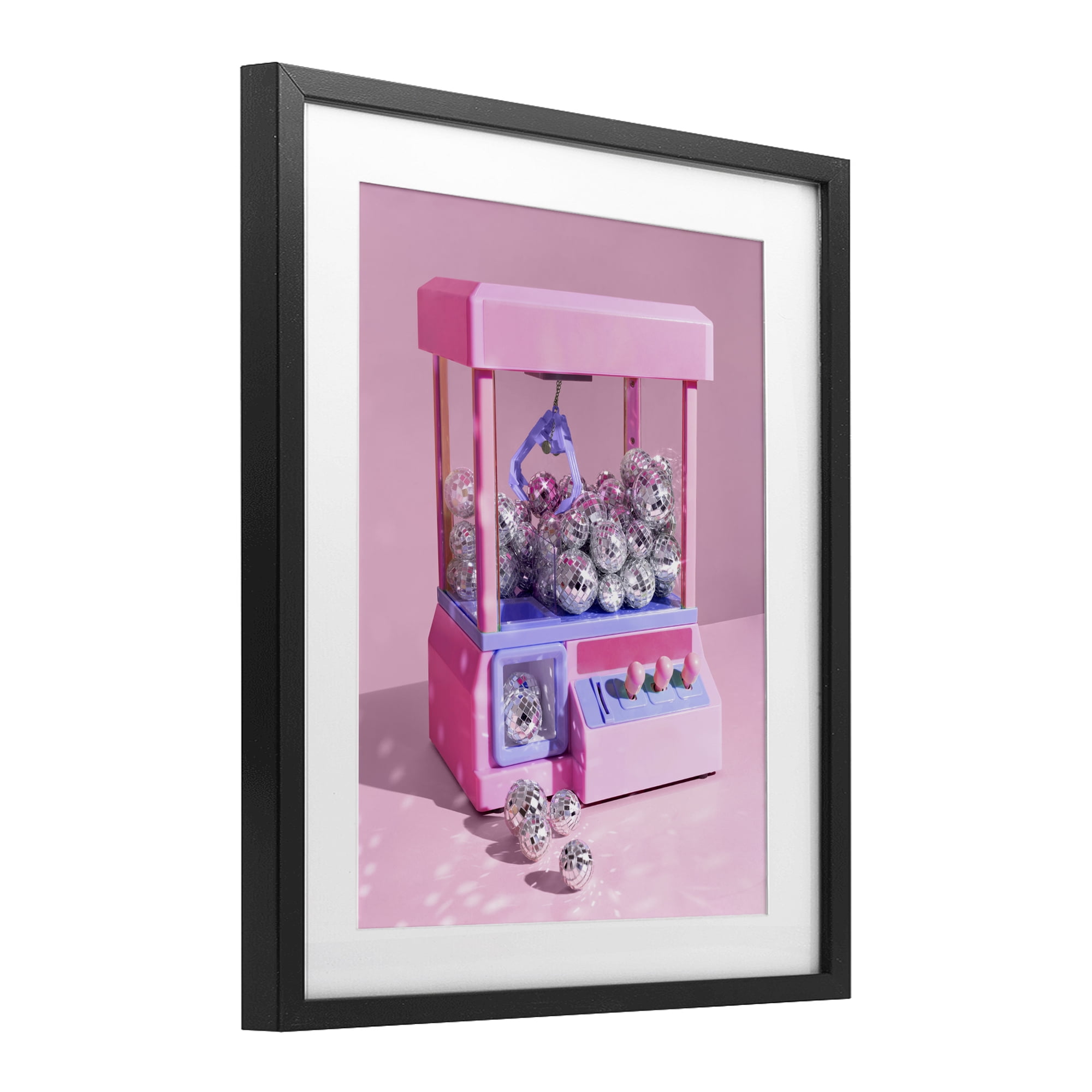 Stupell Industries Disco Ball Claw Machine Black Framed Print Under Glass, design by LISH Creative
