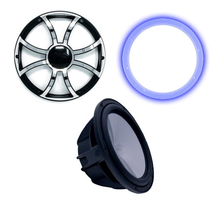 Wet Sounds REVO10 High Power S4-B Revo 10 Sub with LED Ring & Grill - Black Subwoofer & Black Grill With Steel Inserts - image 5