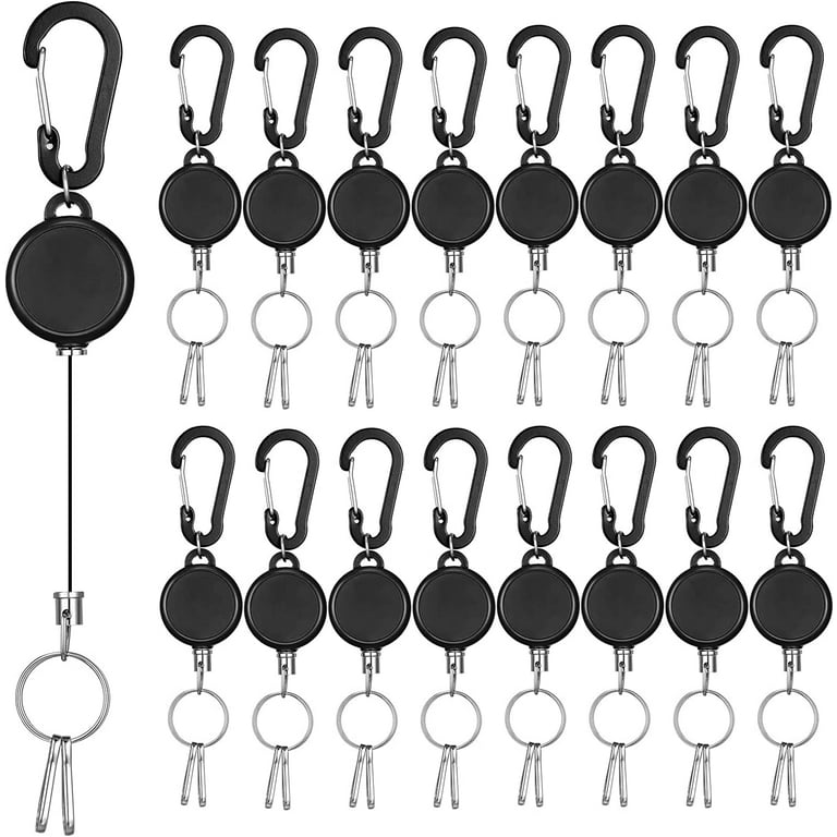20 Pcs Retractable Keychain Badge Holder ID Card Holders with 24