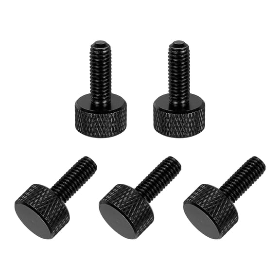 5 Pcs M4x16mm Flat Head Knurled Thumb Screws for Graphics Card, Black