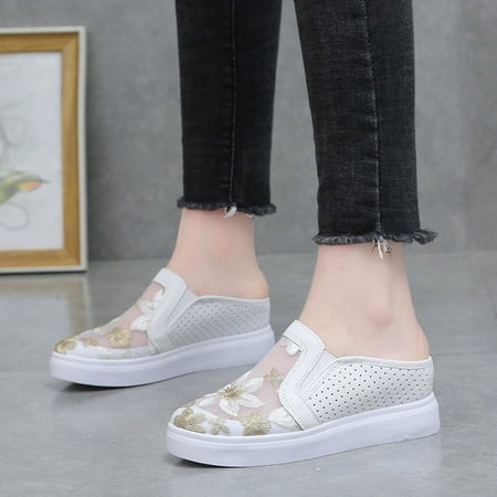 

Christmas Casual Women s Non Slip Flowers Solid Color Slip On Thick Sole Breathable Work Single Shoes Slippers