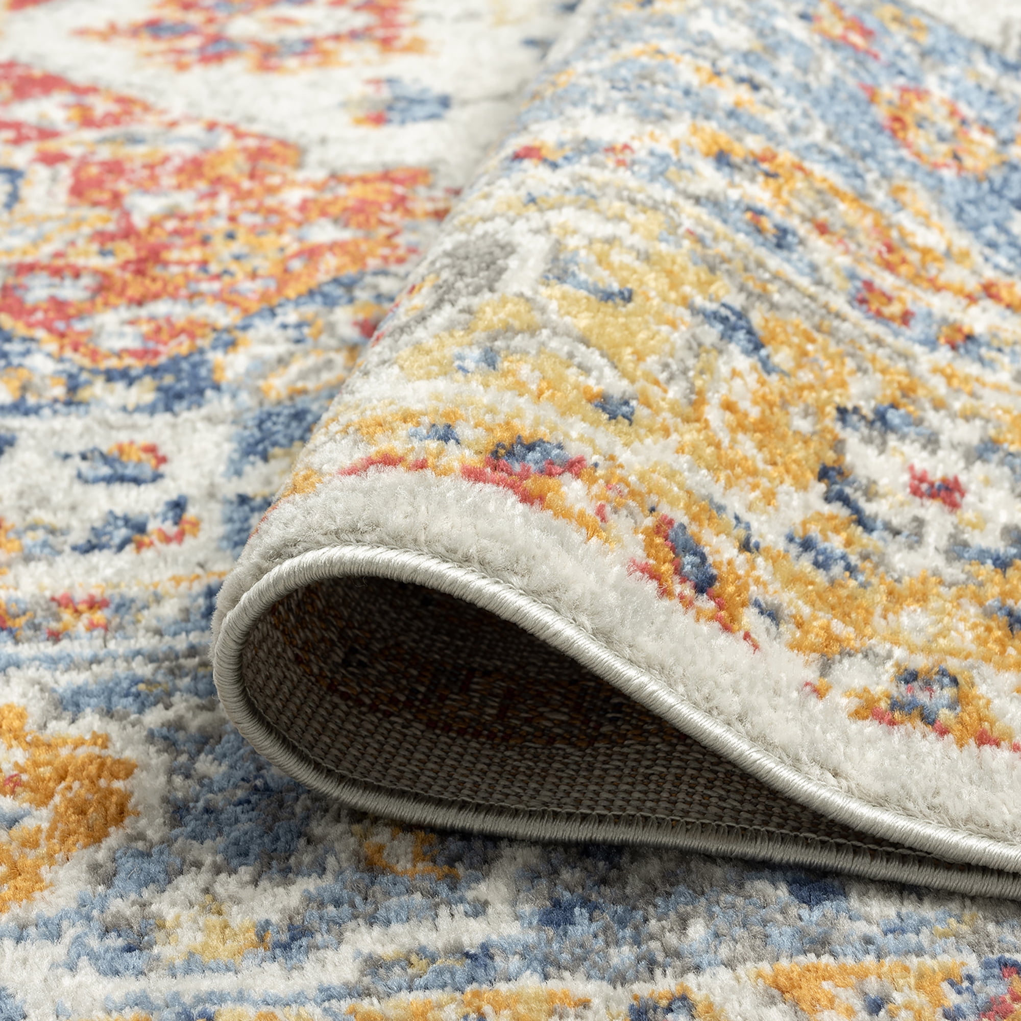 Chelsea Transitional Oriental 8'10'' x 12'2'' Cream and Gold Polypropylene Indoor Area Rug, 9' x 12'