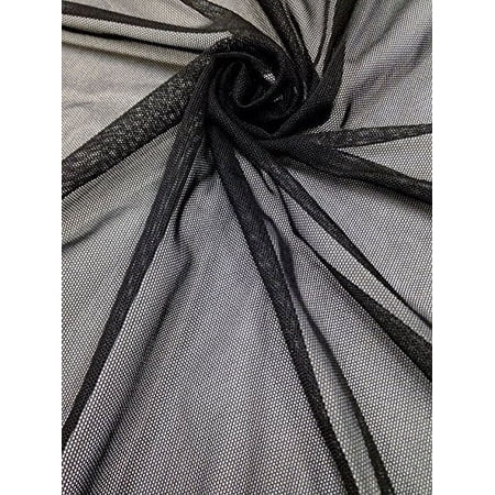 Small Hole See Through Stretch Nylon Spandex Power Mesh Fabric (Black) By the Yard or Bulk