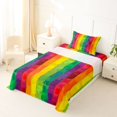 thumbnail image 3 of Manfei Kawaii Rainbow Twin Sheets, Graffiti Printing Blocks Bedding, Yellow Green Red, 3-Piece, 1 Flat Sheet, 1 Fitted Sheet and 1 Pillowcase, 3 of 6