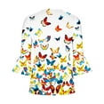 thumbnail image 5 of T-Shirt à Manches Courtes à Col en V à Imprimé Floral pour Femmes Coffee L, 5 of 5