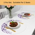 thumbnail image 5 of Purple Eucalyptus Leaves Round 13 Inch Placemats Set of 2, Watercolor Floral Leaf Plants HeatResistant Non Slip Place Mats for Dining Table, Wipeable Braided Kitchen Table Mats for Housewarming, 5 of 9