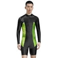 thumbnail image 2 of YONGHS Men's Long Sleeve Swimsuit Front Zipper One Piece Bathing Suit Rash Guard Swimming Sun Protective Black 3XL, 2 of 5