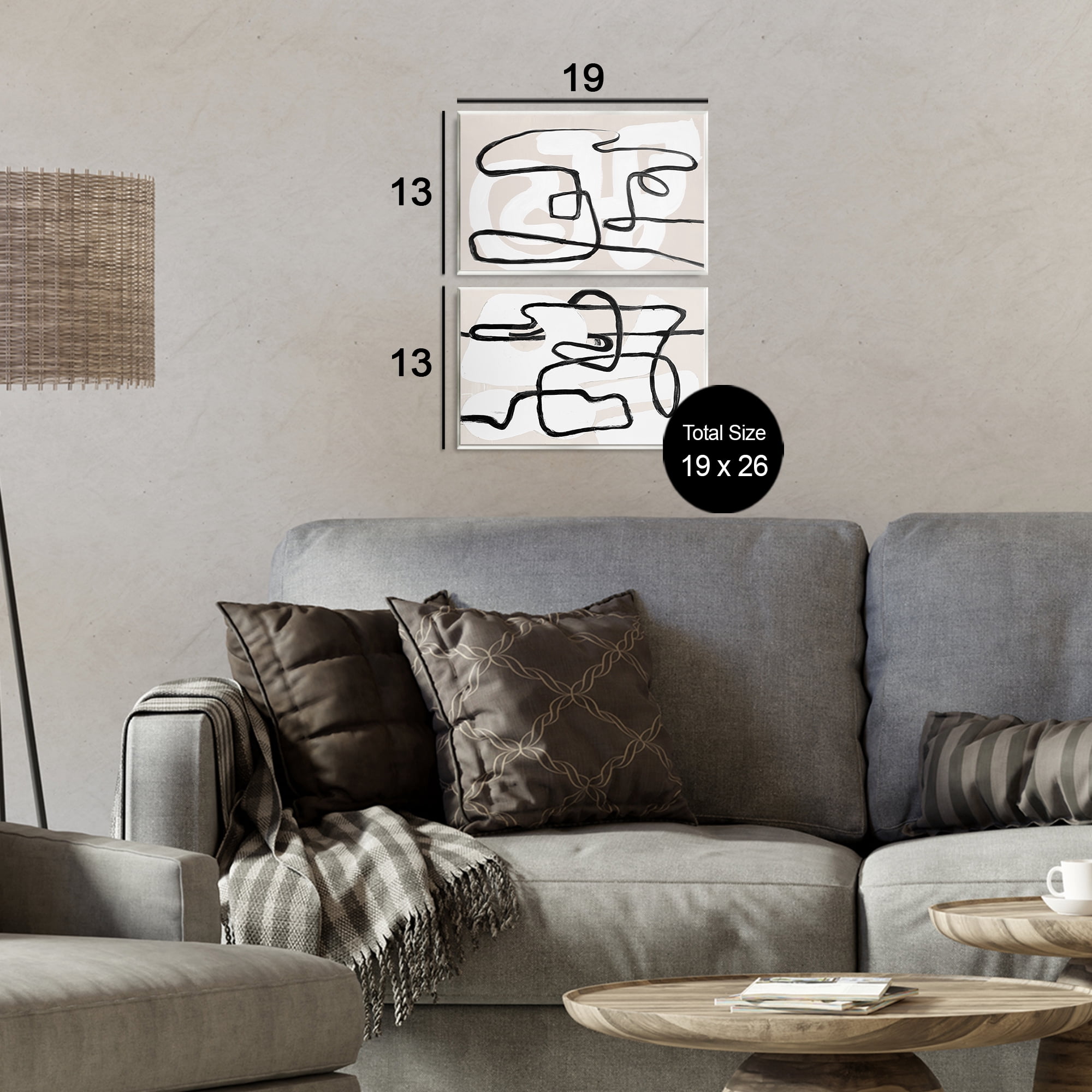 Stupell Industries Neutral Twists & Turns 2 Piece Wall Plaque Art Set, design by Lanie Loreth
