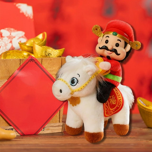 Juguete de caballo de año Nuevo, dios de riqueza, adorno de año Nuevo chino, encantador, coleccionable, bendición, regalo de recuerdo, ligero y Estilo B