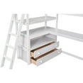 thumbnail image 3 of Bellemave Twin Size Loft Bed with Desk and Storage, Wood Loft Bed Frame with Shelves and Built-In Drawers, High Loft Bed for Teens Adults (White), 3 of 7
