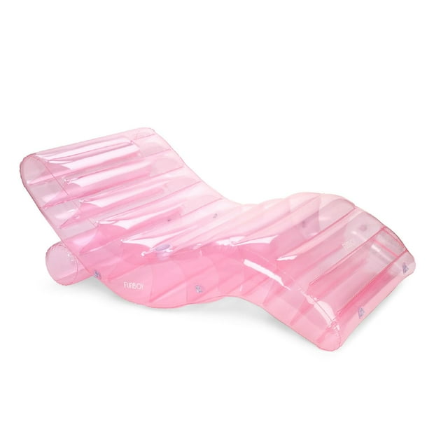 Tumbona hinchable FUNBOY Giant, transparente, rosa pálido